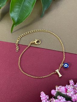 Digital Dress Room - Letter I Evil Eye Name Rakhi Bracelet