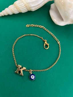 Digital Dress Room - Letter K Evil Eye Name Rakhi Bracelet