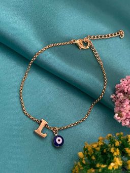 Digital Dress Room - Letter L Evil Eye Name Rakhi Bracelet