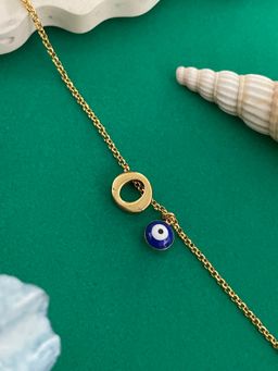 Digital Dress Room - Letter O Evil Eye Name Rakhi Bracelet