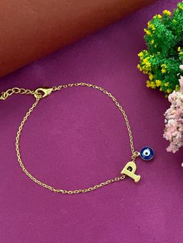 Digital Dress Room - Letter P Evil Eye Name Rakhi Bracelet