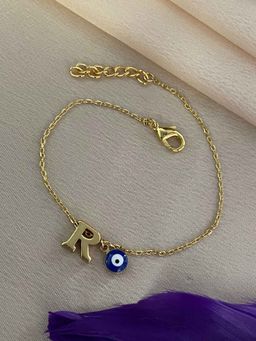 Digital Dress Room - Letter R Evil Eye Name Rakhi Bracelet