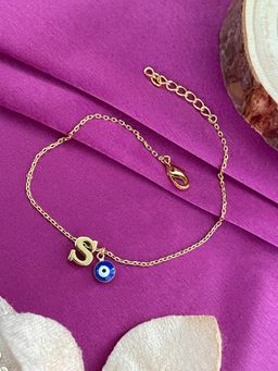 Digital Dress Room - Letter S Evil Eye Name Rakhi Bracelet