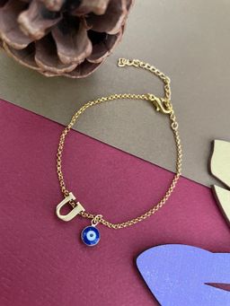 Digital Dress Room - Letter U Evil Eye Name Rakhi Bracelet