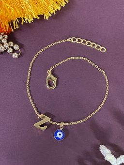 Digital Dress Room - Letter Z Evil Eye Name Rakhi Bracelet