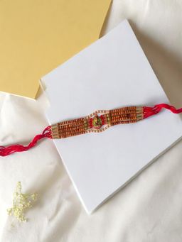 Accessher - Statement Lord Ganesha Rakhi Gifting with Roli Kumkum Packets & Raksha Bandhan Card