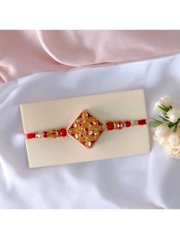 Accessher - Semi Precious Stones Rakhi & Gifting with Roli Kumkum Packets & Raksha Bandhan Card