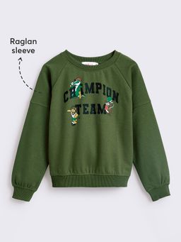 Hopscotch - Text Print Terry Sweatshirt