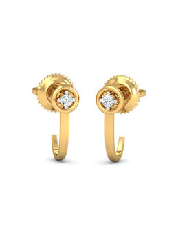 KuberBox - Bling J-Shaped Earrings 18K Gold
