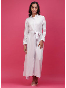 Freehand - Women White Solid Dress with Belt (Set of 2)