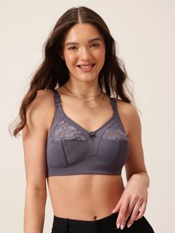 Clovia - Polyamide Solid Non-Padded Full Cup Wire Free T-Shirt Bra - Purple