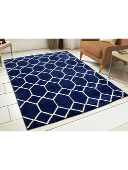 Saral Home - Blue Microfiber Carpet -150x210 Cm