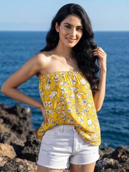 AOBA - Womens Polyester Yellow Top