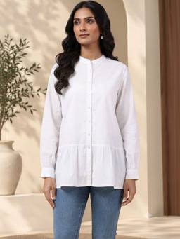 STIL-O-STITCH - Womens Cotton White Shirt