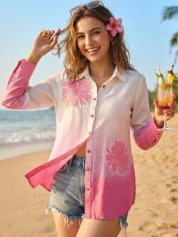 STIL-O-STITCH - Womens Cotton Pink Shirt