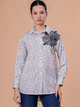 STIL-O-STITCH - Womens Cotton Black Shirt