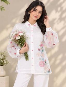 STIL-O-STITCH - Womens Cotton White Shirt