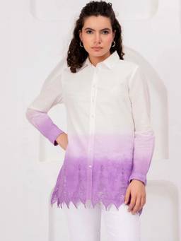 STIL-O-STITCH - Womens Cotton Purple Shirt