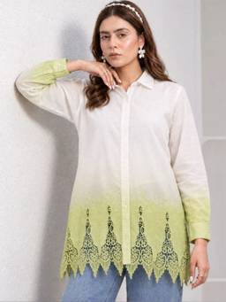 STIL-O-STITCH - Womens Cotton Green Shirt