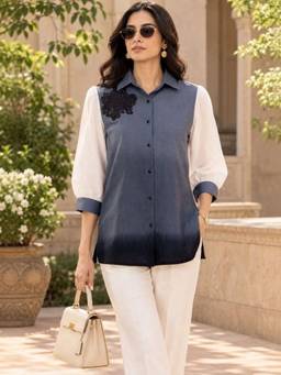 STIL-O-STITCH - Womens Cotton Black Shirt