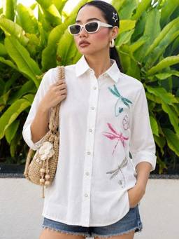 STIL-O-STITCH - Womens Cotton White Shirt
