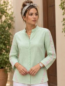 STIL-O-STITCH - Womens Cotton Green Shirt
