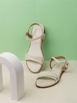 Inc.5 - Womens Cream Casual Solid Round Toe Sandals