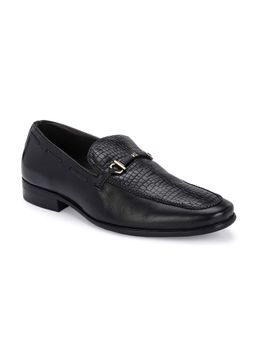 EGOSS - Luxe Genuine Leather Formal Buckle Black Loafers for Men