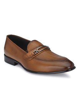 EGOSS - Luxe Genuine Leather Formal Penny Tan Loafers for Men
