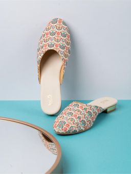 Inc.5 - Womens Multi-Color Ethnic Embellished Mules Heels