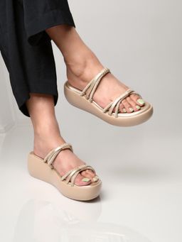 Monrow - Daisy Gold Platform Sandal Heels
