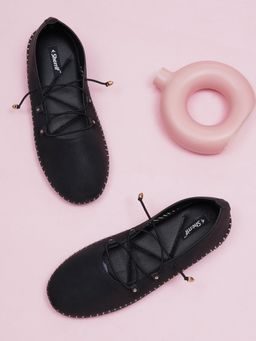 Sherrif Shoes - Black Solid Ballerina