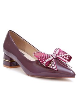 Sherrif Shoes - Maroon Block Solid Pump Heels