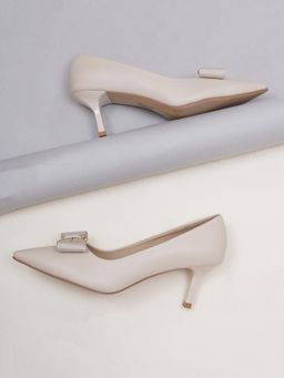 Sherrif Shoes - Khaki Kitten Solid Pump Heels