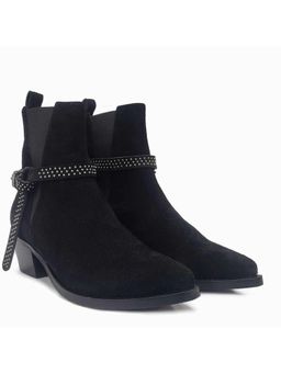 Saint G - Accorda Black Detachable Ankle Strap Leather Chelsea Boots
