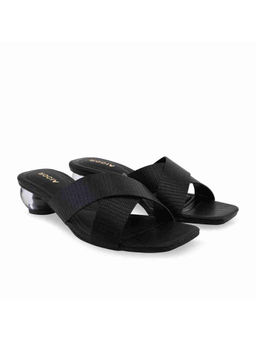 ROCIA - By Regal Black Women Textured Block Heel Slip On