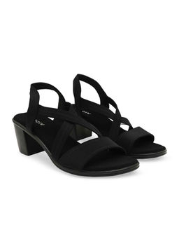 ROCIA - By Regal Black Women Comfort Strappy Block Sandals Heels