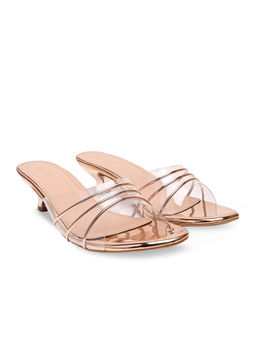 ROCIA - By Regal Rose Gold Women Vinyl Kitten Sandals Heels