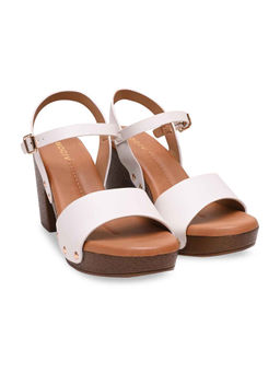 ROCIA - By Regal White Women Casual Block Heel Sandals