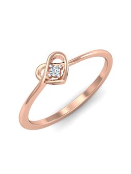 KuberBox - 18k Gold Flexious Heart Diamond Ring for Women-Girls