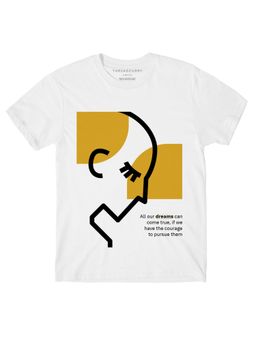 THREADCURRY - Quotes Boys White Printed Crew Neck T-shirt