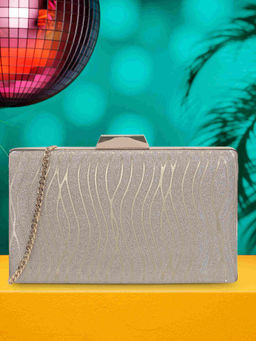 Mochi - Women Silver Party Solid Clutch