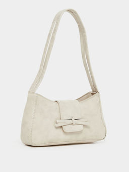Styli - Beige Women Bow Knot Detail Shoulder Bag