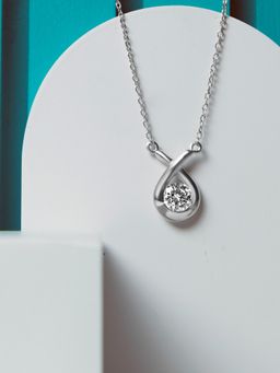 Velvet Imperial - 925 Sterling Silver Vera Solitaire Pear Drop Pendant