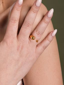 Velvet Imperial - 18k Gold Plated Tapered Claw Open Ring