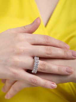 Velvet Imperial - 925 Sterling Silver Victoria Eternity Band Ring