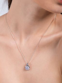 Velvet Imperial - 925 Sterling Silver Blue Chalcedony Drop Pendant