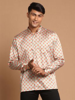 Vastramay - Mens Mint Satin Ethnic Shirt
