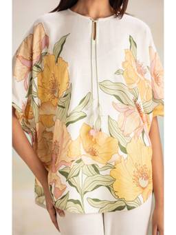 Kaveri - Yellow Petals In The Wind Croissant Top