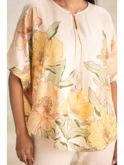 Kaveri - Nude Petals In The Wind Croissant Top